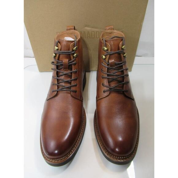 Men\'s Shoes Size 11 Steve Madden Noby Lace Up Ankle Boots Tan Leather main image 4